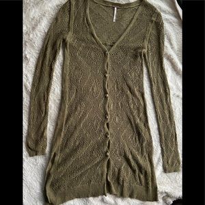 FREE PEOPLE tunic style green moss sweater